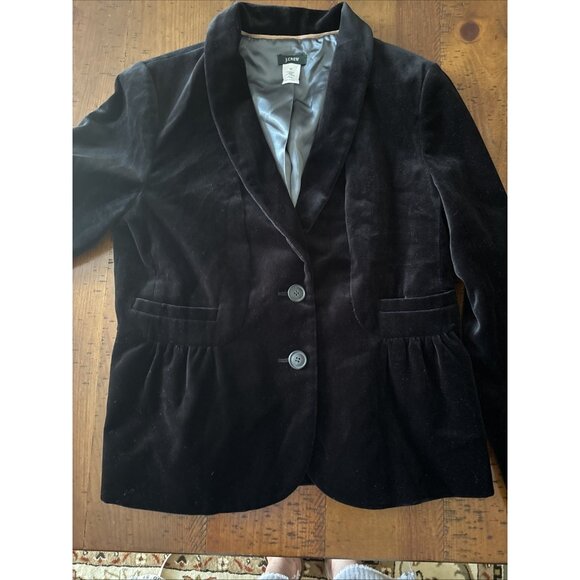 Jcrew Black Velvet Blazer Size 10 - Picture 5 of 7